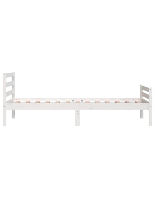 Rám postele bílý masivní dřevo 90 x 200 cm