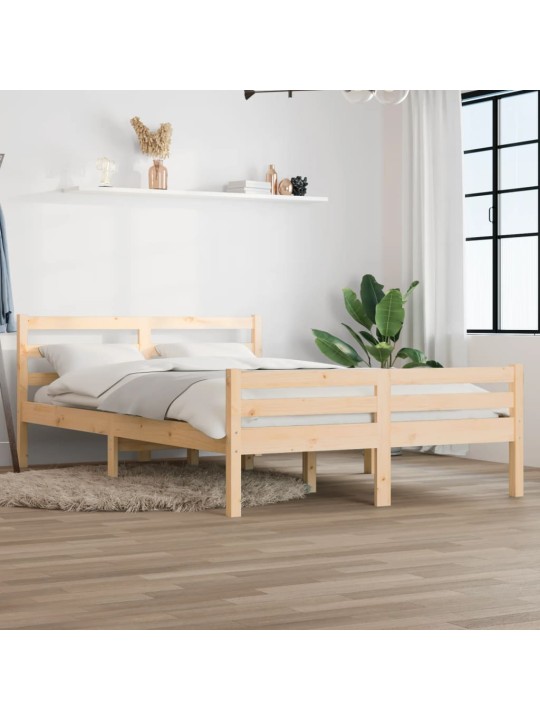 Rám postele bez matrace masivní dřevo 140 x 200 cm