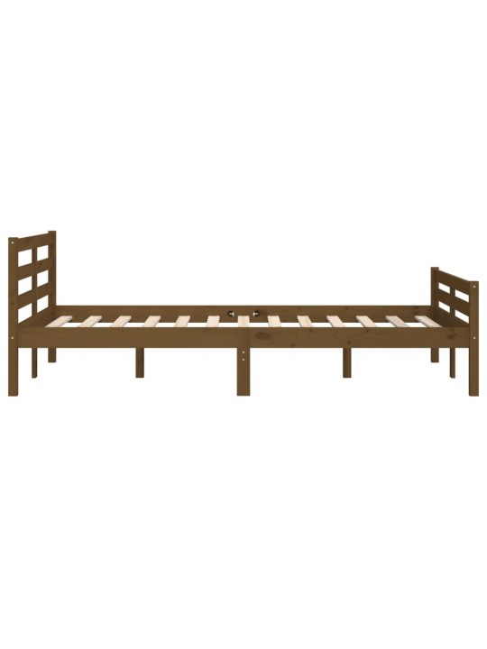 Rám postele medově hnědý masivní dřevo 150 x 200 cm King Size