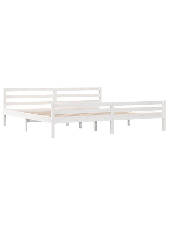 Rám postele bílý masivní dřevo 200 x 200 cm