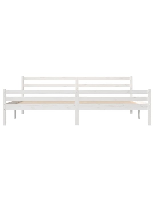 Rám postele bílý masivní dřevo 200 x 200 cm