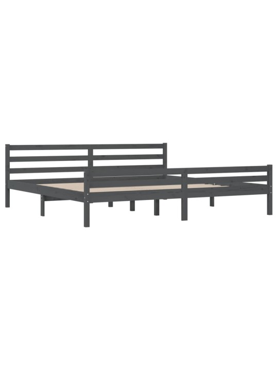 Rám postele šedý masivní dřevo 200 x 200 cm