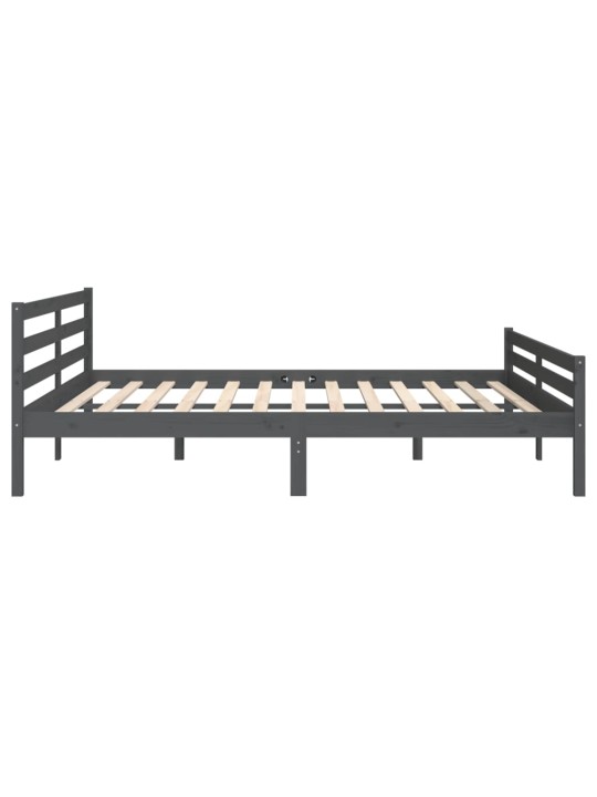 Rám postele šedý masivní dřevo 200 x 200 cm