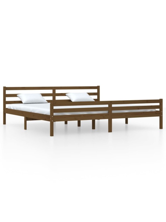 Rám postele medově hnědý masivní dřevo 200 x 200 cm