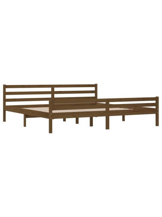 Rám postele medově hnědý masivní dřevo 200 x 200 cm