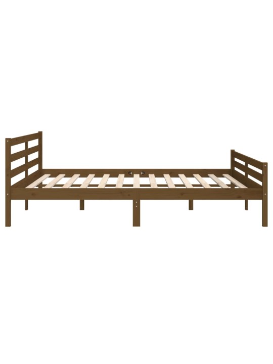 Rám postele medově hnědý masivní dřevo 200 x 200 cm