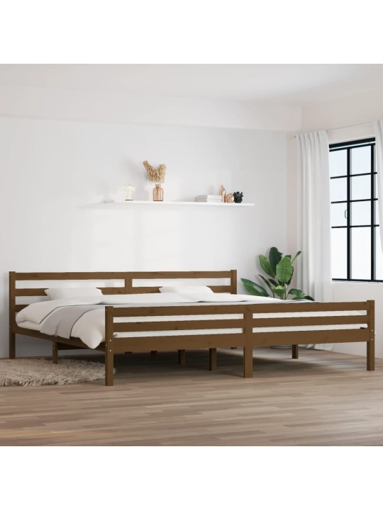 Rám postele medově hnědý masivní dřevo 200 x 200 cm