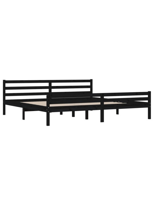 Rám postele černý masivní dřevo 200 x 200 cm