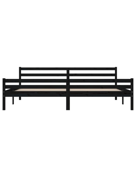 Rám postele černý masivní dřevo 200 x 200 cm