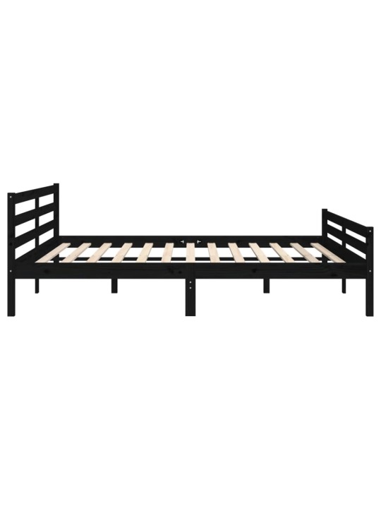 Rám postele černý masivní dřevo 200 x 200 cm