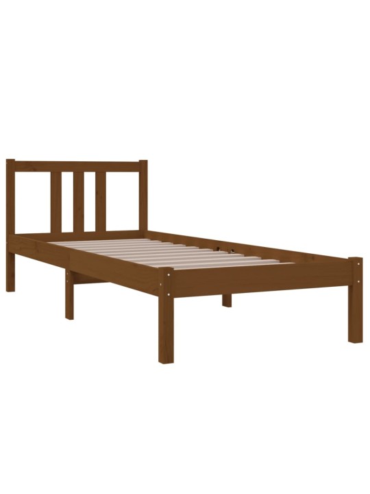 Rám postele medově hnědý masivní dřevo 75x190cm malé jednolůžko