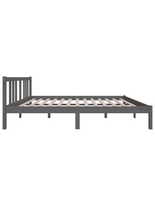 Rám postele šedý masivní dřevo 135 x 190 cm dvojlůžko