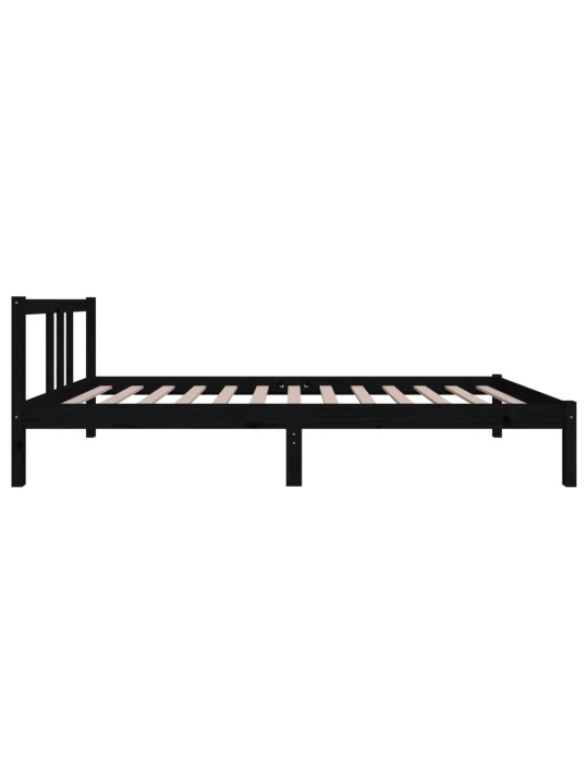 Rám postele černý masivní dřevo 90 x 200 cm