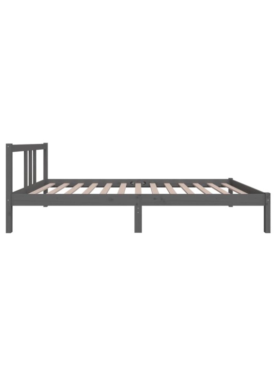 Rám postele šedý masivní dřevo 100 x 200 cm
