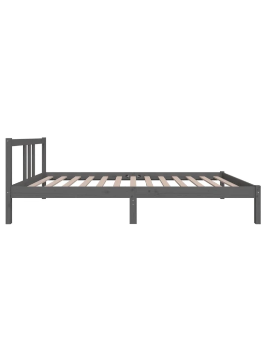Rám postele šedý masivní dřevo 100 x 200 cm