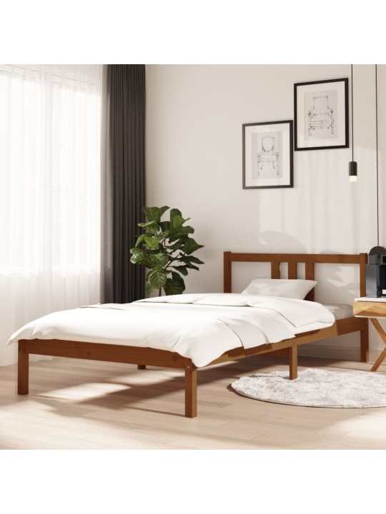 Rám postele medově hnědý masivní dřevo 100 x 200 cm