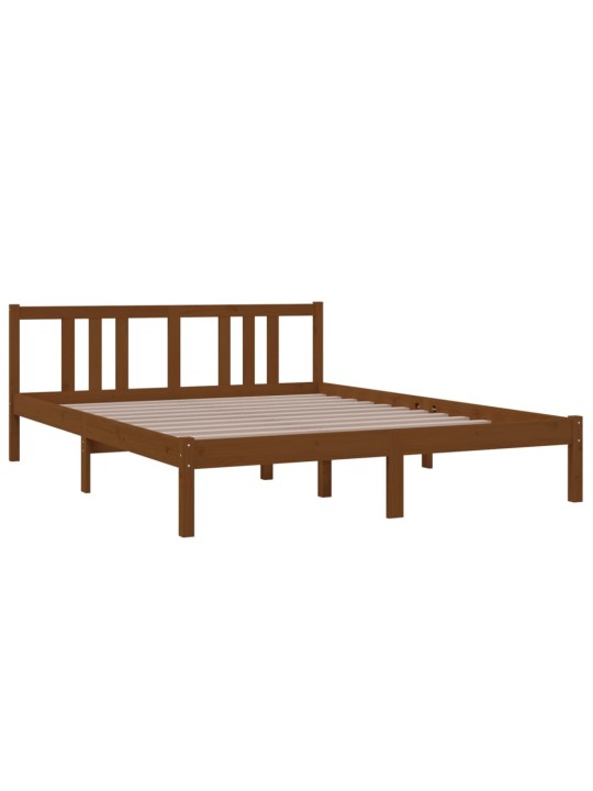 Rám postele medově hnědý masivní dřevo 150 x 200 cm King Size