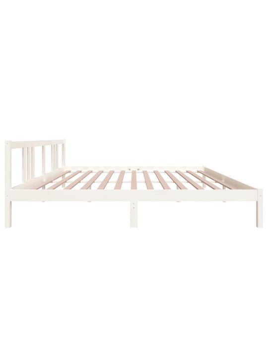 Rám postele bílý masivní dřevo 200 x 200 cm