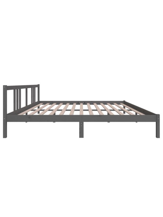 Rám postele šedý masivní dřevo 200 x 200 cm
