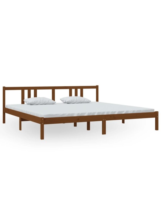 Rám postele medově hnědý masivní dřevo 200 x 200 cm