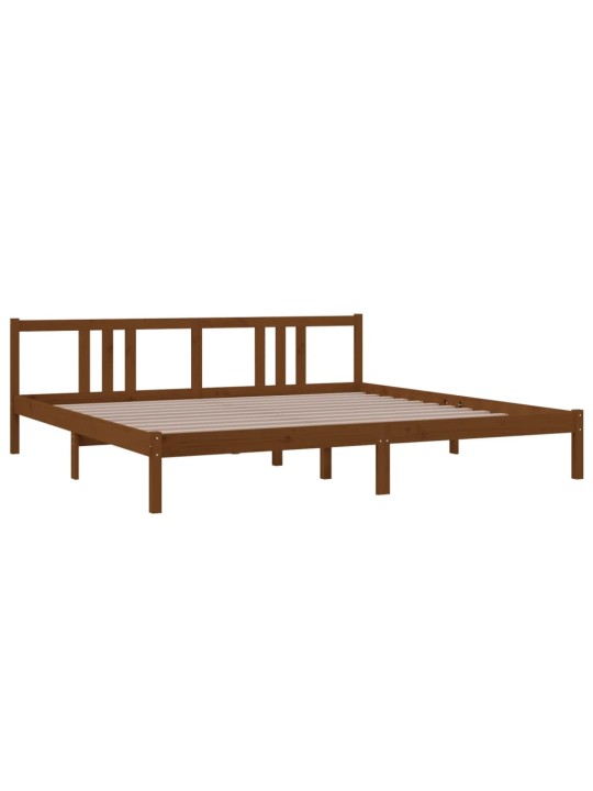 Rám postele medově hnědý masivní dřevo 200 x 200 cm