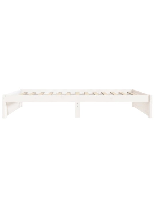 Rám postele bílý masivní dřevo 75 x 190 cm malé jednolůžko