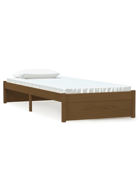 Rám postele medově hnědý masivní dřevo 75x190cm malé jednolůžko