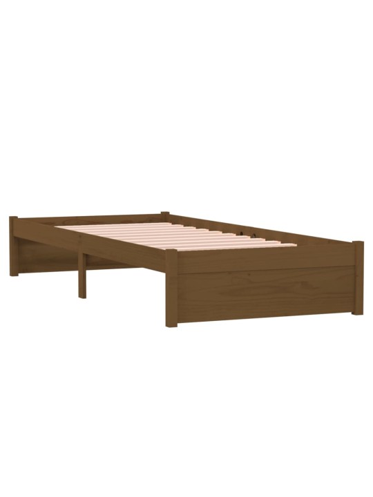 Rám postele medově hnědý masivní dřevo 75x190cm malé jednolůžko