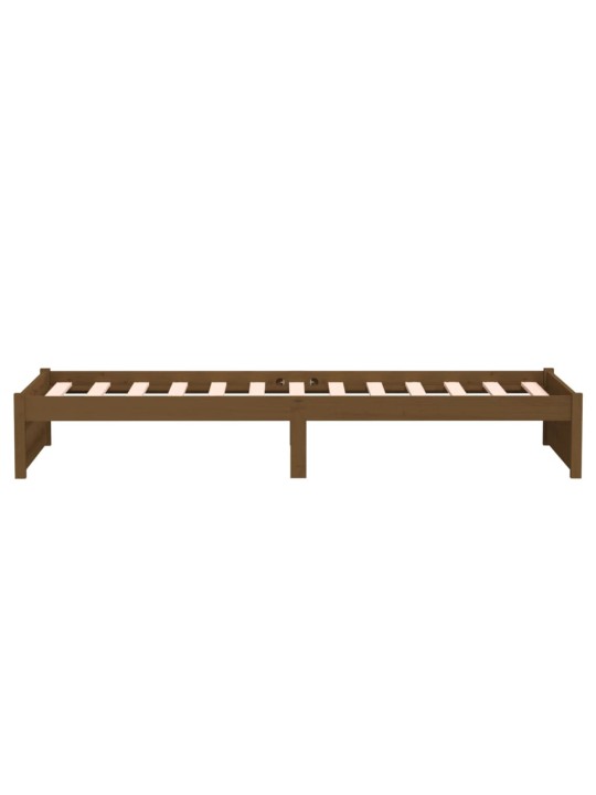 Rám postele medově hnědý masivní dřevo 75x190cm malé jednolůžko