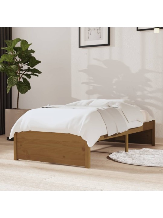 Rám postele medově hnědý masivní dřevo 75x190cm malé jednolůžko
