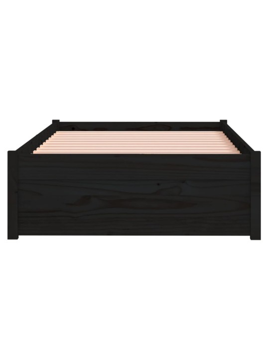 Rám postele černý masivní dřevo 75 x 190 cm malé jednolůžko