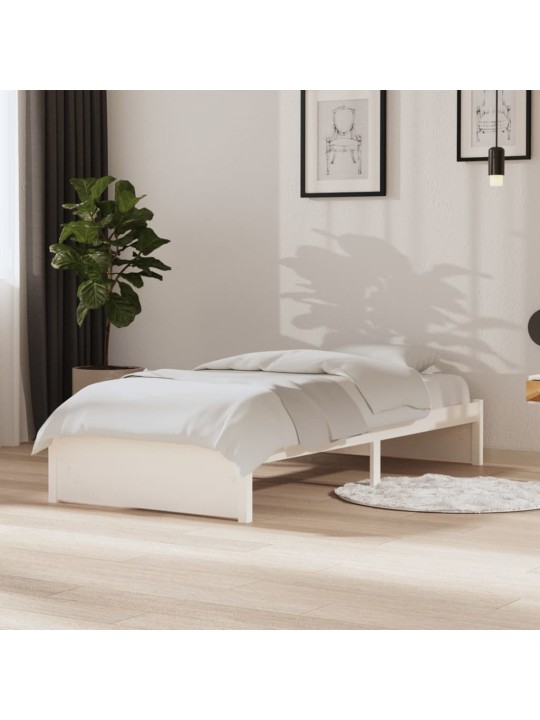Rám postele bílý masivní dřevo 90 x 190 cm jednolůžko