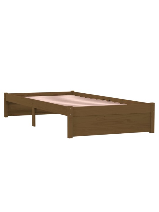 Rám postele medově hnědý masivní dřevo 90 x 190 cm jednolůžko