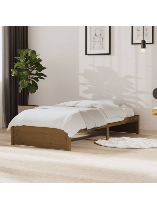 Rám postele medově hnědý masivní dřevo 90 x 190 cm jednolůžko