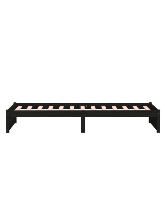 Rám postele černý masivní dřevo 90 x 190 cm jednolůžko