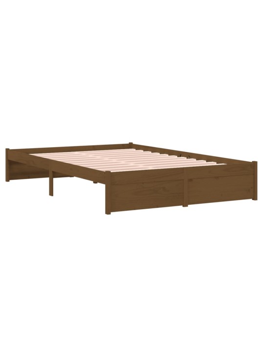 Rám postele medově hnědý masivní dřevo 120x190 cm malé 2lůžko