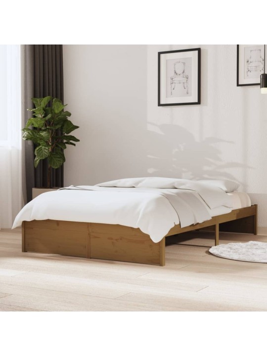 Rám postele medově hnědý masivní dřevo 120x190 cm malé 2lůžko