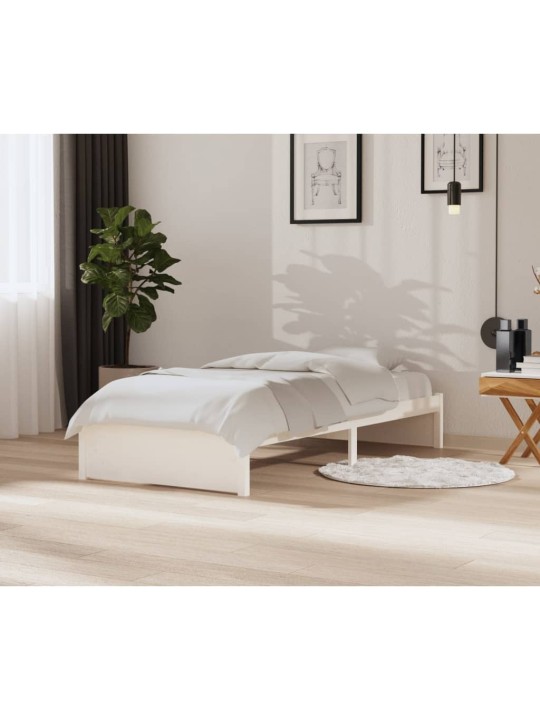 Rám postele bílý masivní dřevo 90 x 200 cm