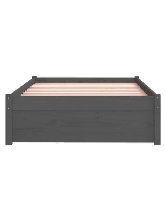 Rám postele šedý masivní dřevo 90 x 200 cm