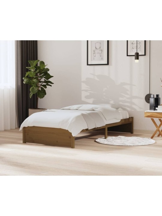 Rám postele medově hnědý masivní dřevo 90 x 200 cm