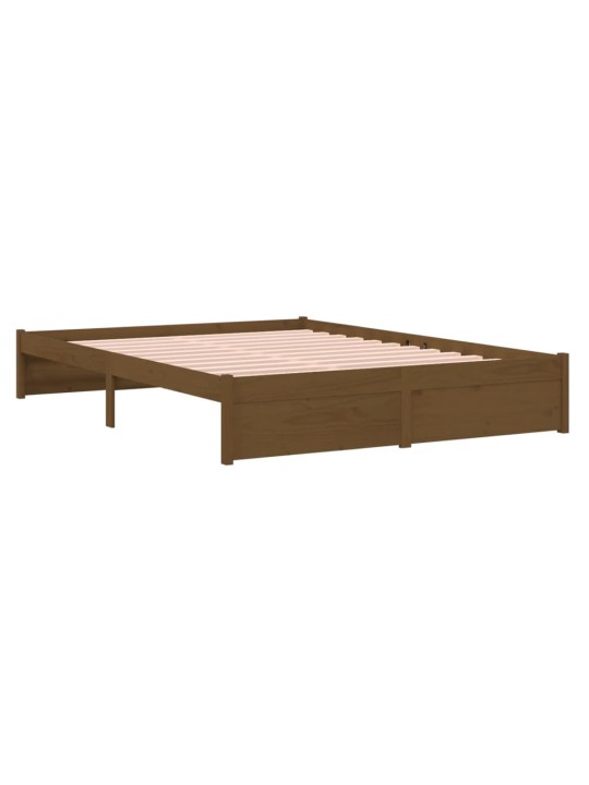 Rám postele medově hnědý masivní dřevo 150 x 200 cm King Size