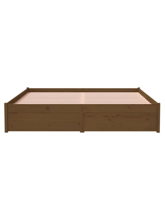 Rám postele medově hnědý masivní dřevo 150 x 200 cm King Size