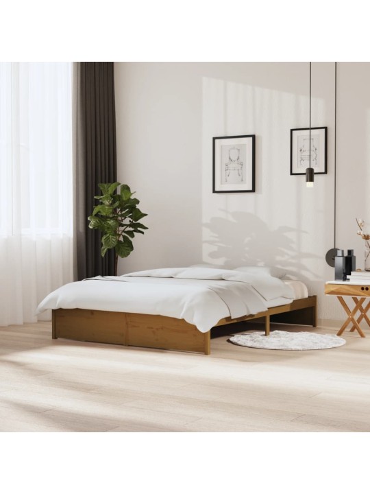 Rám postele medově hnědý masivní dřevo 150 x 200 cm King Size