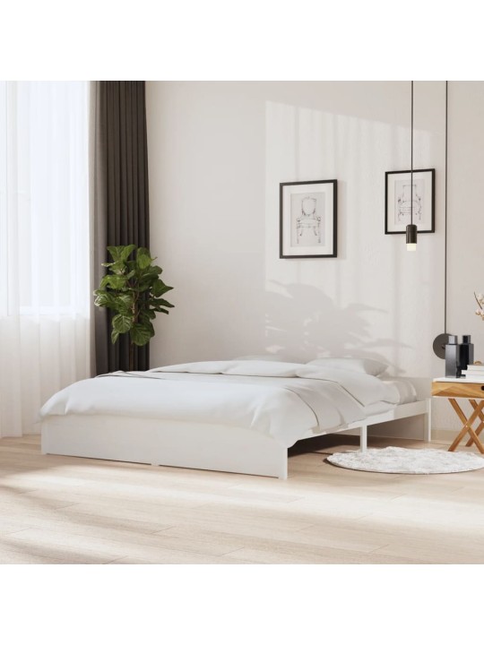 Rám postele bílý masivní dřevo 180 x 200 cm Super King