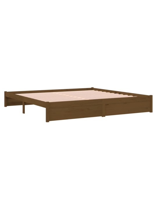 Rám postele medově hnědý masivní dřevo 200 x 200 cm