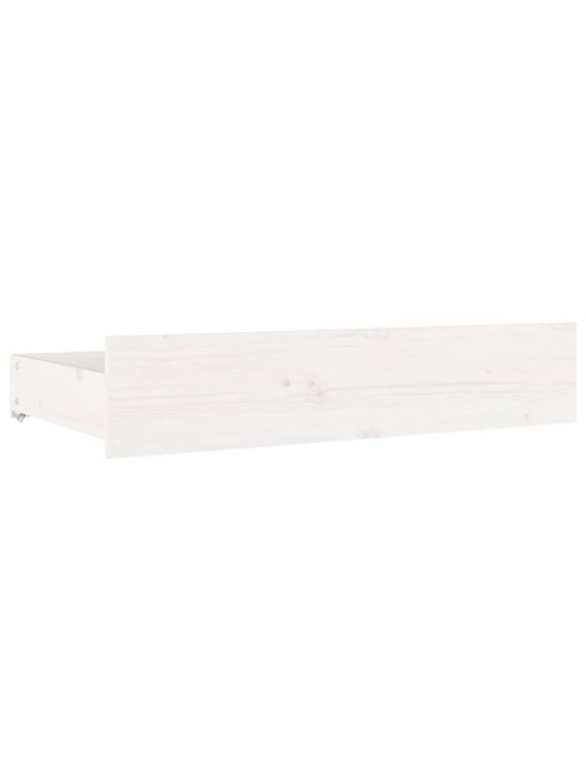 Zásuvky pod postel 4 ks bílé masivní borové dřevo
