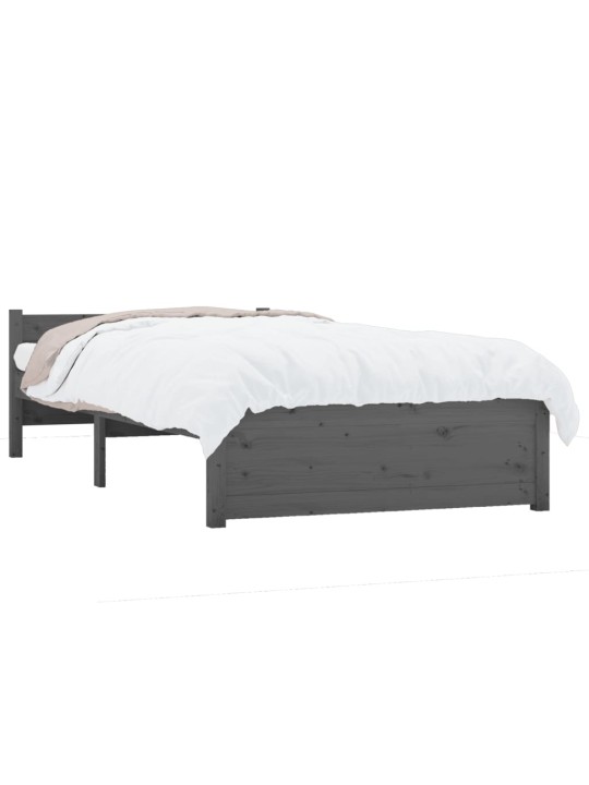 Rám postele šedý masivní dřevo 75 x 190 cm Small Single
