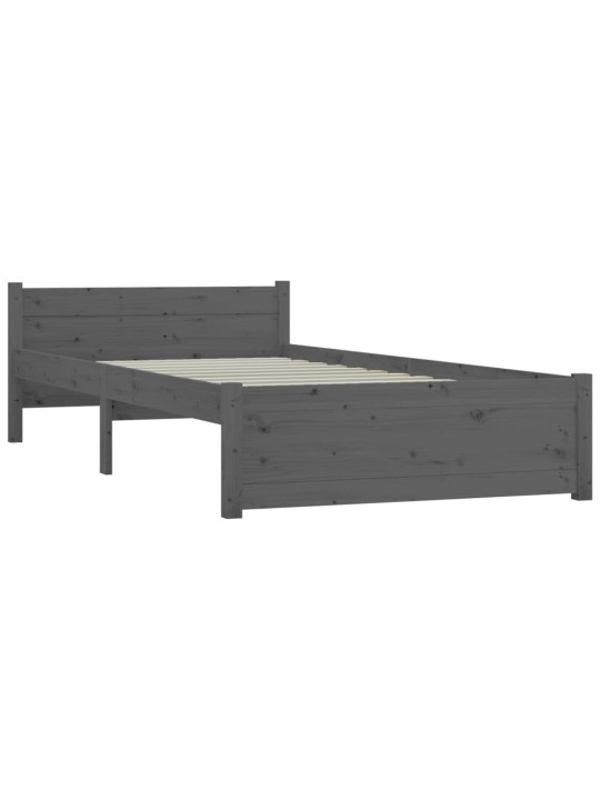 Rám postele šedý masivní dřevo 75 x 190 cm Small Single