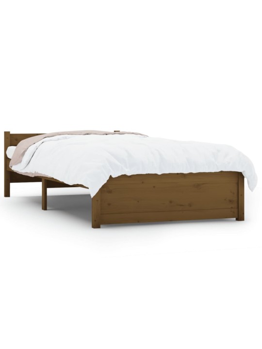 Rám postele medově hnědý masivní dřevo 75x190cm malé jednolůžko