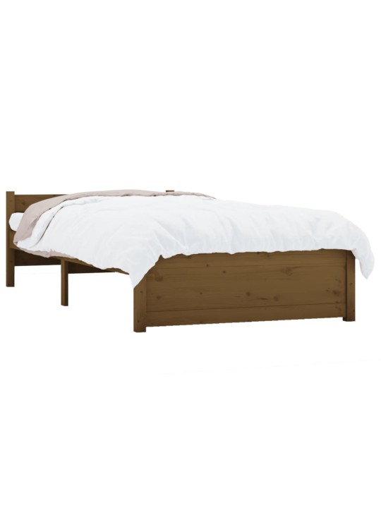 Rám postele medově hnědý masivní dřevo 75x190cm malé jednolůžko